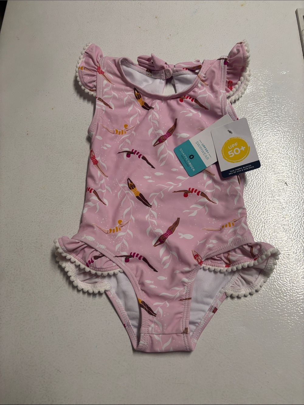 NWT Snapper Rock Pink Kids One-Piece Swimsuit
